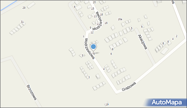 Rusinowo, Modrzewiowa, 10, mapa Rusinowo