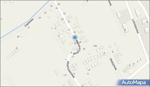 Rusinowo, Modrzewiowa, 13, mapa Rusinowo