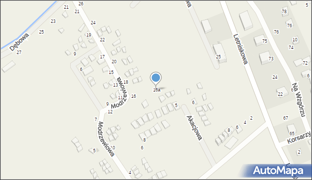 Rusinowo, Modrzewiowa, 16a, mapa Rusinowo