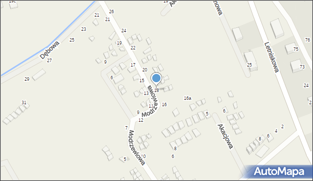 Rusinowo, Modrzewiowa, 18, mapa Rusinowo