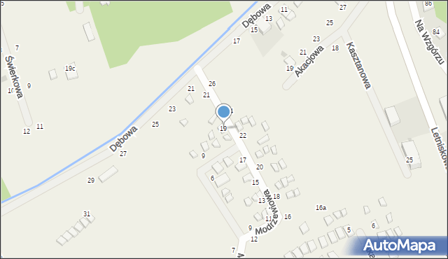 Rusinowo, Modrzewiowa, 19, mapa Rusinowo