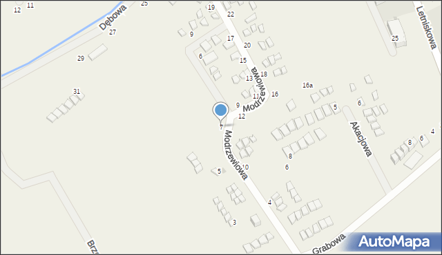 Rusinowo, Modrzewiowa, 7, mapa Rusinowo