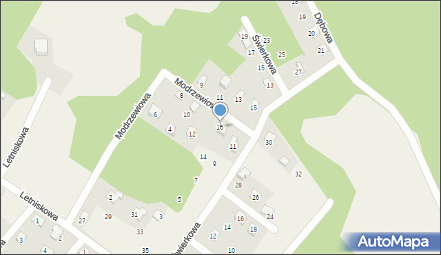 Rybakowo, Modrzewiowa, 16, mapa Rybakowo