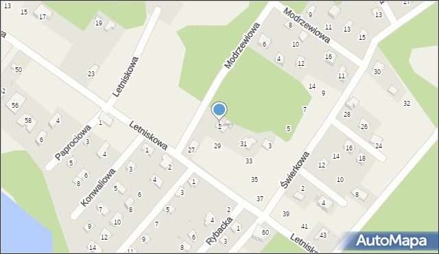 Rybakowo, Modrzewiowa, 2, mapa Rybakowo