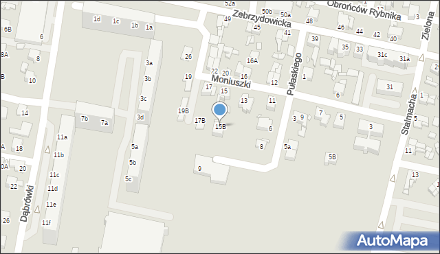 Rybnik, Moniuszki Stanisława, 15B, mapa Rybnika