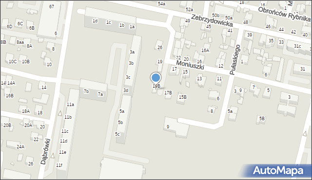 Rybnik, Moniuszki Stanisława, 19C, mapa Rybnika