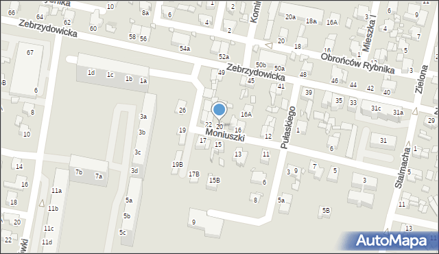 Rybnik, Moniuszki Stanisława, 20, mapa Rybnika