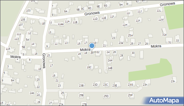 Rybnik, Mokra, 20, mapa Rybnika