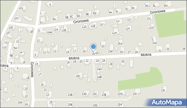 Rybnik, Mokra, 21, mapa Rybnika