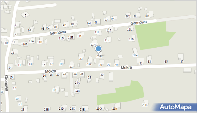 Rybnik, Mokra, 25A, mapa Rybnika