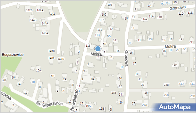 Rybnik, Mokra, 4, mapa Rybnika