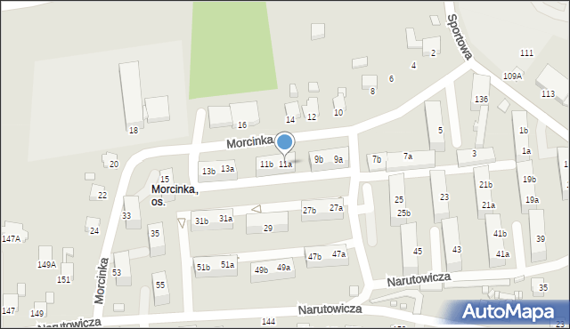 Rybnik, Morcinka Gustawa, 11a, mapa Rybnika