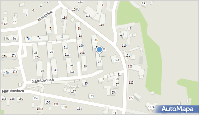 Rybnik, Morcinka Gustawa, 37b, mapa Rybnika