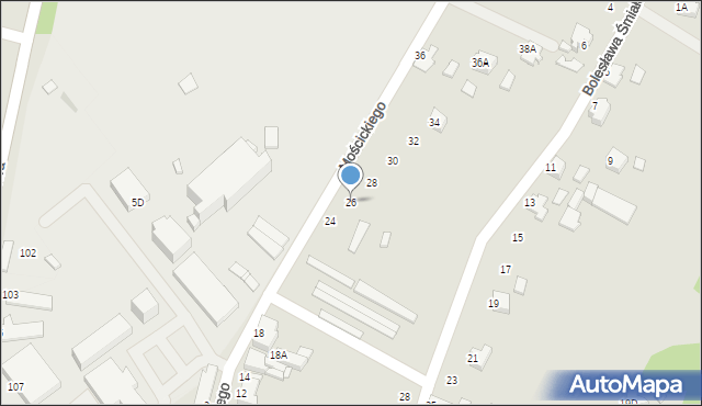 Rybnik, Mościckiego Ignacego, 26, mapa Rybnika