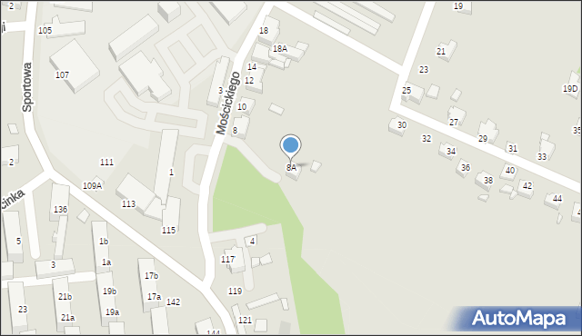Rybnik, Mościckiego Ignacego, 8A, mapa Rybnika