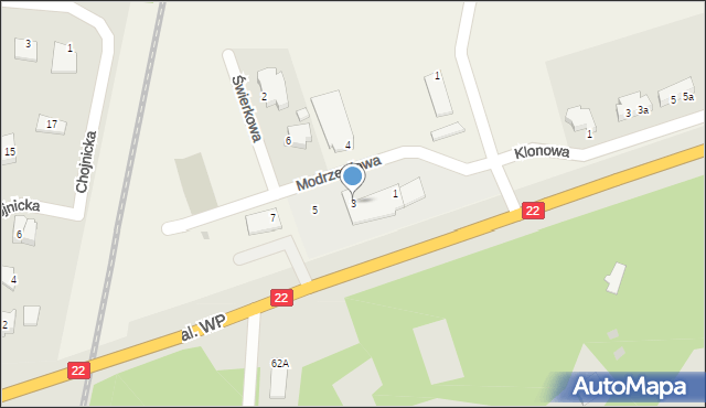 Rychnowy, Modrzewiowa, 3, mapa Rychnowy