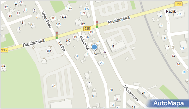 Rydułtowy, Morcinka Gustawa, 12A, mapa Rydułtowy