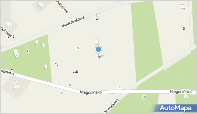 Rydzewo, Modrzewiowa, 10g, mapa Rydzewo