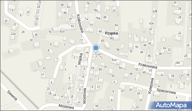 Rząska, Mostowa, 1, mapa Rząska