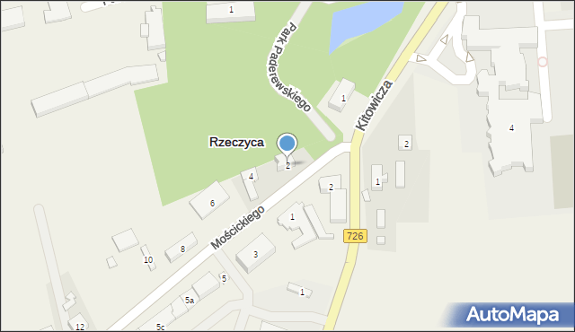 Rzeczyca, Mościckiego Ignacego, 2, mapa Rzeczyca