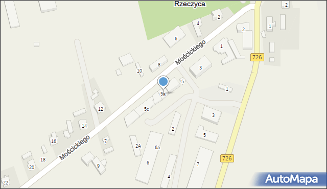 Rzeczyca, Mościckiego Ignacego, 5a, mapa Rzeczyca