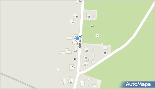 Rzepin, Moniuszki Stanisława, 43A, mapa Rzepin