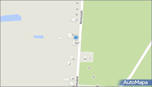 Rzepin, Moniuszki Stanisława, 51A, mapa Rzepin