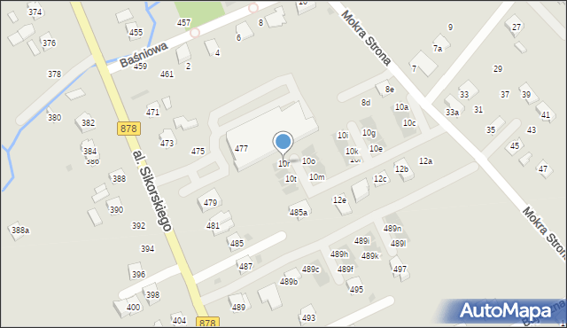 Rzeszów, Mokra Strona, 10r, mapa Rzeszów