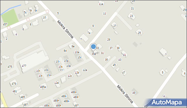 Rzeszów, Mokra Strona, 33a, mapa Rzeszów