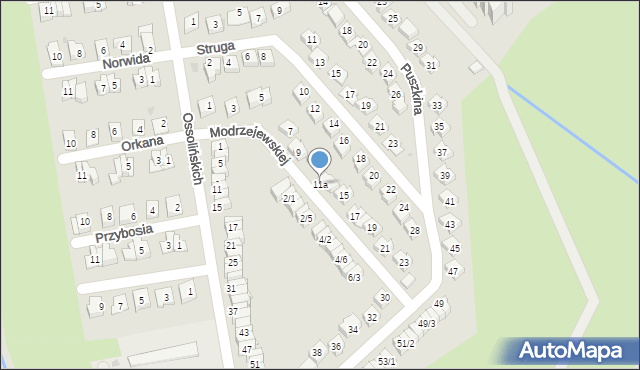 Rzeszów, Modrzejewskiej Heleny, 11a, mapa Rzeszów