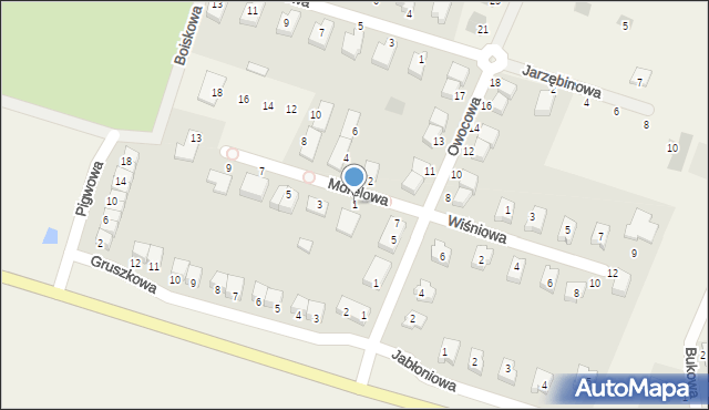 Sadków, Morelowa, 1, mapa Sadków