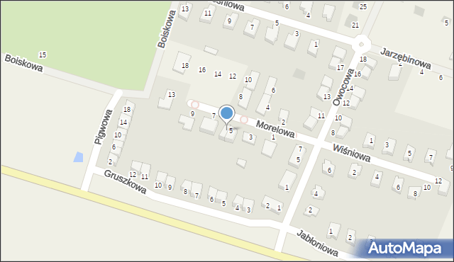 Sadków, Morelowa, 5a, mapa Sadków