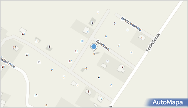 Samborowo, Modrzewiowa, 5, mapa Samborowo