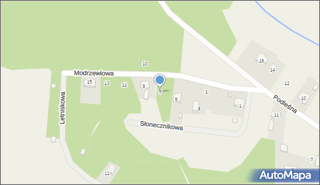 Sangrodz, Modrzewiowa, 7, mapa Sangrodz