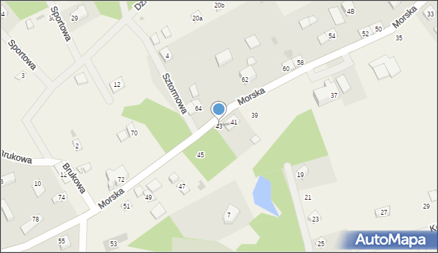 Sasino, Morska, 43, mapa Sasino