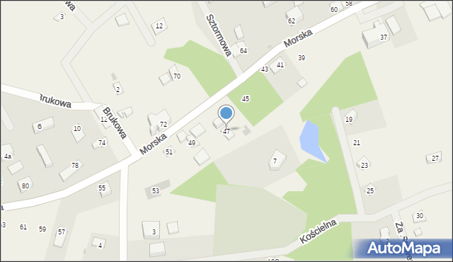 Sasino, Morska, 47, mapa Sasino