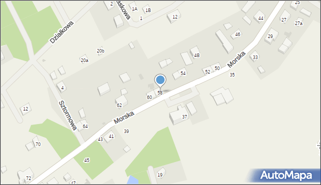 Sasino, Morska, 58, mapa Sasino