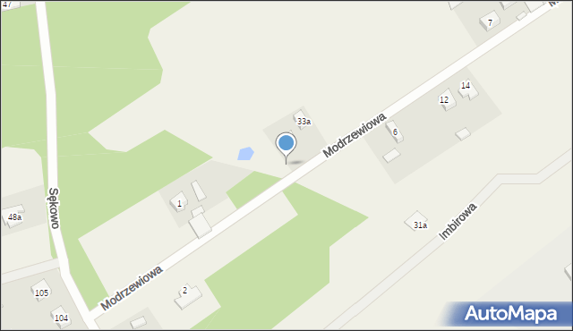Sękowo, Modrzewiowa, 3, mapa Sękowo