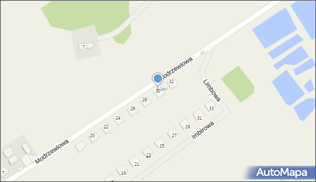 Sękowo, Modrzewiowa, 30, mapa Sękowo