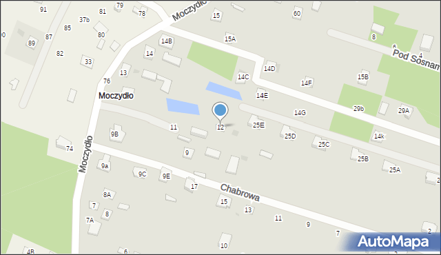 Serock, Moczydło, 12, mapa Serock