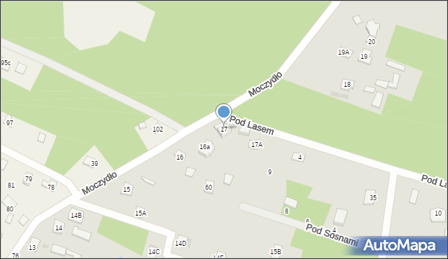 Serock, Moczydło, 17, mapa Serock