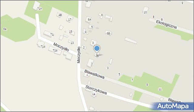 Serock, Moczydło, 2B, mapa Serock