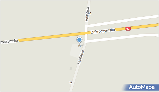 Serock, Modlińska, 66, mapa Serock