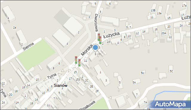 Sianów, Morska, 7, mapa Sianów