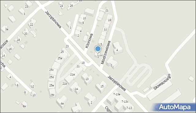 Siechnice, Modrzewiowa, 1, mapa Siechnice