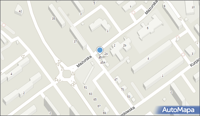 Siedlce, Monte Cassino, 45, mapa Siedlce