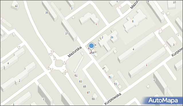 Siedlce, Monte Cassino, 45A, mapa Siedlce