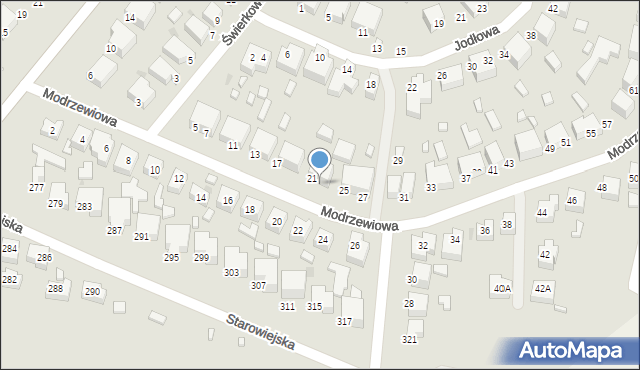 Siedlce, Modrzewiowa, 23, mapa Siedlce