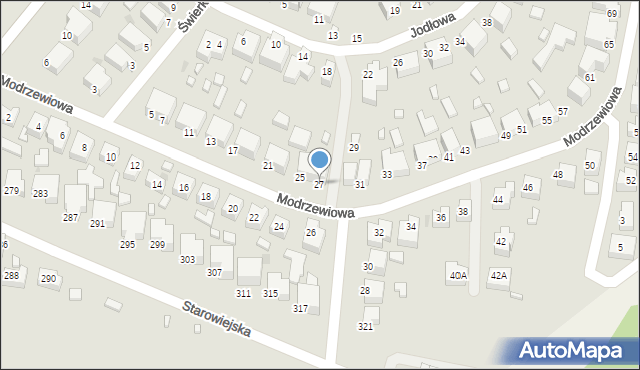 Siedlce, Modrzewiowa, 27, mapa Siedlce
