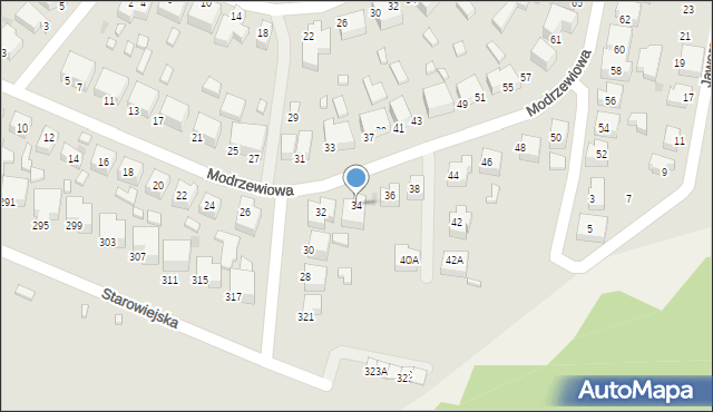 Siedlce, Modrzewiowa, 34, mapa Siedlce